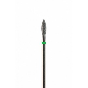 Фреза алмазная формы пламя зеленая крупная зернистость диаметр 2,7 мм (027)